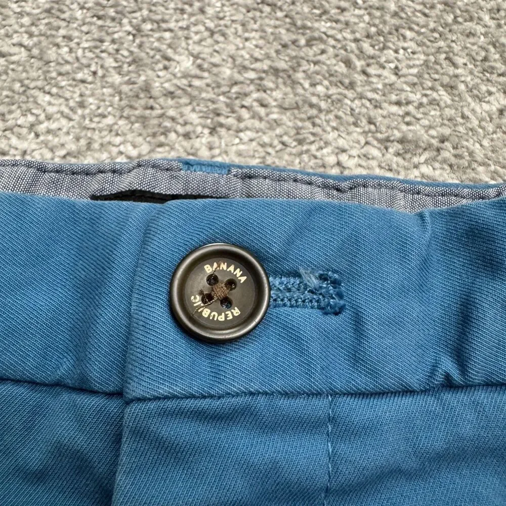 Banana Republic Mason Chino Pants Mens 32x32 Teal Bay Blue Straight Flat Front